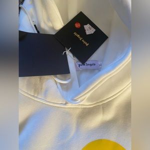 Palm Angel smiley face white hoodie